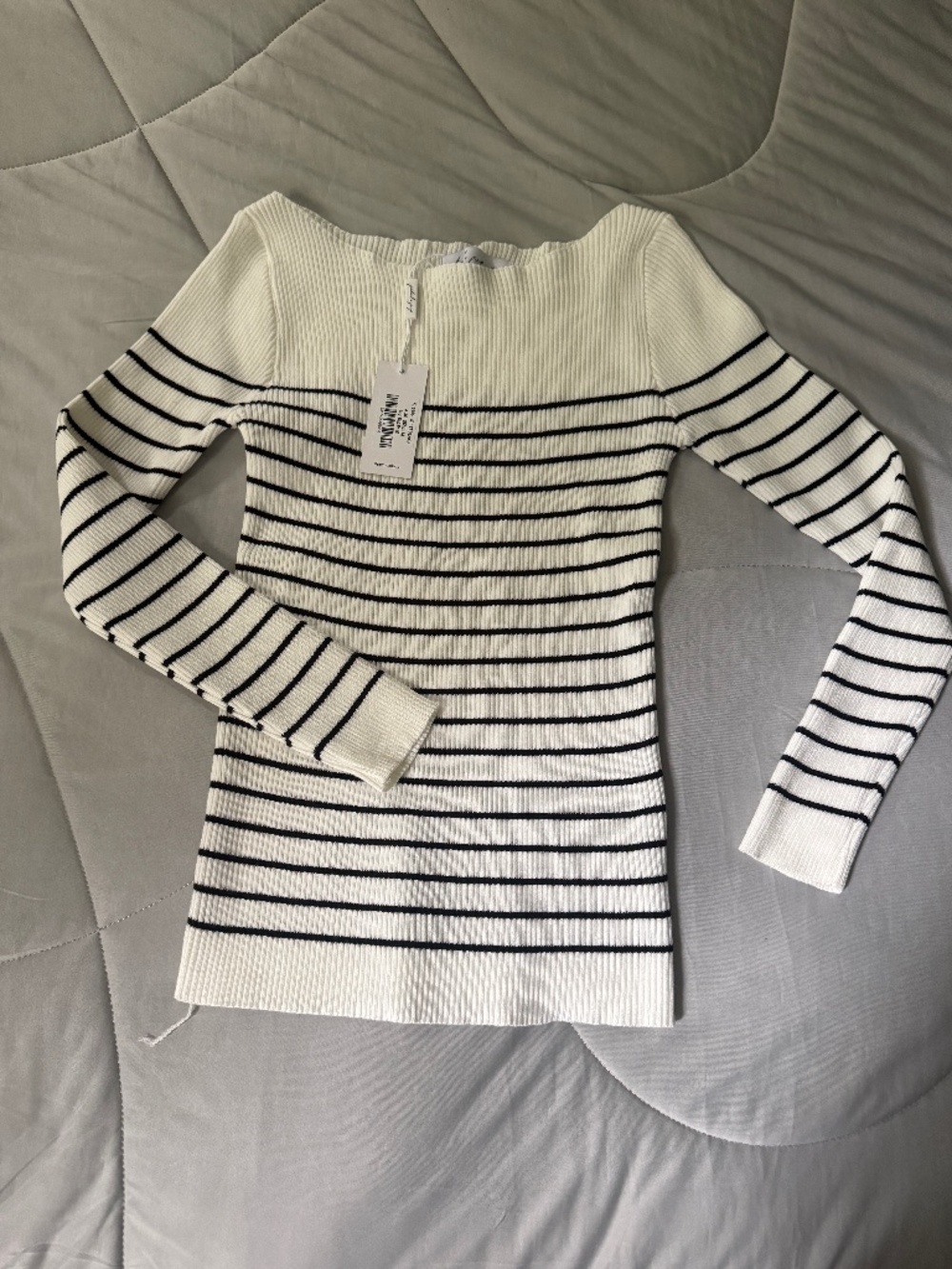NWT Petal and Pup ribbed boatneck striped sweater